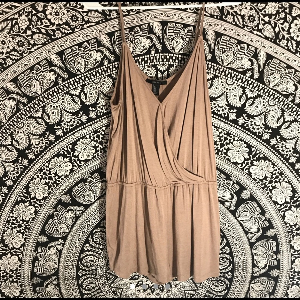 Tan Forever 21 romper. New with tags